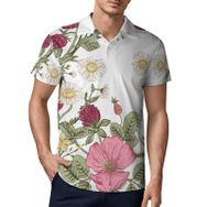 AILLOSA TH-57 3D Baskılı Desen Kısa Kollu Polo Yaka Erkek T-shirt