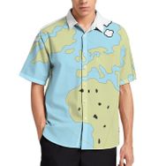 AILLOSA TH-76 Aloha Hawaii 3D Desen Kısa Kollu Erkek Gömlek