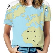 AILLOSA TH-76 Tamamı Baskılı Kısa Kollu Yuvarlak Yaka Kadın T-shirt