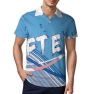 AILLOSA TH-77 3D Baskılı Desen Kısa Kollu Polo Yaka Erkek T-shirt