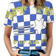 AILLOSA TH-79 Tamamı Baskılı Kısa Kollu Yuvarlak Yaka Kadın T-shirt