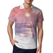 AILLOSA TH-85 3D Baskılı Desen Kısa Kollu Polo Yaka Erkek T-shirt