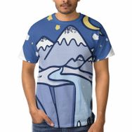 AILLOSA TH-98 3D Baskılı Desenli Kısa Kollu Erkek T-shirt