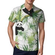 AILLOSA YH-10 3D Baskılı Desen Kısa Kollu Polo Yaka Erkek T-shirt