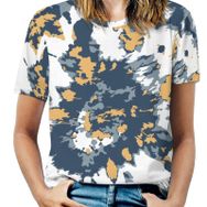 AILLOSA YH-104 Tamamı Baskılı Kısa Kollu Yuvarlak Yaka Kadın T-shirt