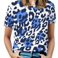 AILLOSA YH-109 Tamamı Baskılı Kısa Kollu Yuvarlak Yaka Kadın T-shirt