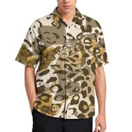 AILLOSA YH-110 Aloha Hawaii 3D Desen Kısa Kollu Erkek Gömlek