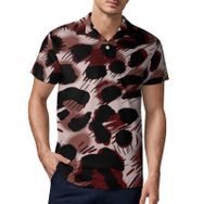AILLOSA YH-113 3D Baskılı Desen Kısa Kollu Polo Yaka Erkek T-shirt