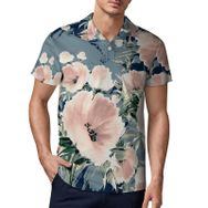 AILLOSA YH-118 3D Baskılı Desen Kısa Kollu Polo Yaka Erkek T-shirt