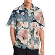 AILLOSA YH-118 Aloha Hawaii 3D Desen Kısa Kollu Erkek Gömlek