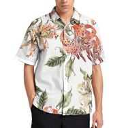 AILLOSA YH-119 Aloha Hawaii 3D Desen Kısa Kollu Erkek Gömlek