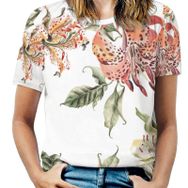 AILLOSA YH-119 Tamamı Baskılı Kısa Kollu Yuvarlak Yaka Kadın T-shirt
