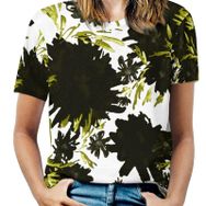 AILLOSA YH-123 Tamamı Baskılı Kısa Kollu Yuvarlak Yaka Kadın T-shirt