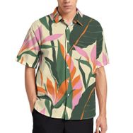 AILLOSA YH-127 Aloha Hawaii 3D Desen Kısa Kollu Erkek Gömlek