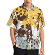 AILLOSA YH-128 Aloha Hawaii 3D Desen Kısa Kollu Erkek Gömlek
