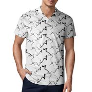 AILLOSA YH-13 3D Baskılı Desen Kısa Kollu Polo Yaka Erkek T-shirt