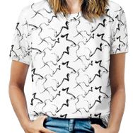 AILLOSA YH-13 Tamamı Baskılı Kısa Kollu Yuvarlak Yaka Kadın T-shirt