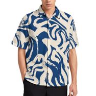 AILLOSA YH-132 Aloha Hawaii 3D Desen Kısa Kollu Erkek Gömlek