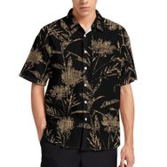 AILLOSA YH-142 Aloha Hawaii 3D Desen Kısa Kollu Erkek Gömlek