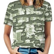 AILLOSA YH-143 Tamamı Baskılı Kısa Kollu Yuvarlak Yaka Kadın T-shirt