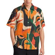 AILLOSA YH-146 Aloha Hawaii 3D Desen Kısa Kollu Erkek Gömlek