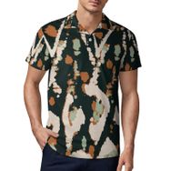 AILLOSA YH-153 3D Baskılı Desen Kısa Kollu Polo Yaka Erkek T-shirt