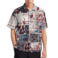 AILLOSA YH-160 Aloha Hawaii 3D Desen Kısa Kollu Erkek Gömlek