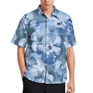 AILLOSA YH-164 Aloha Hawaii 3D Desen Kısa Kollu Erkek Gömlek