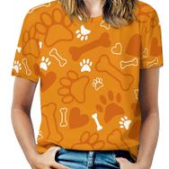 AILLOSA YH-166 Tamamı Baskılı Kısa Kollu Yuvarlak Yaka Kadın T-shirt