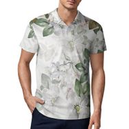 AILLOSA YH-170 3D Baskılı Desen Kısa Kollu Polo Yaka Erkek T-shirt