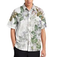 AILLOSA YH-170 Aloha Hawaii 3D Desen Kısa Kollu Erkek Gömlek