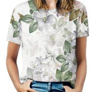 AILLOSA YH-170 Tamamı Baskılı Kısa Kollu Yuvarlak Yaka Kadın T-shirt