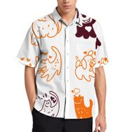 AILLOSA YH-172 Aloha Hawaii 3D Desen Kısa Kollu Erkek Gömlek