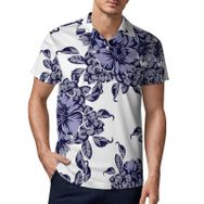 AILLOSA YH-177 3D Baskılı Desen Kısa Kollu Polo Yaka Erkek T-shirt