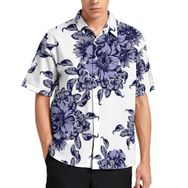 AILLOSA YH-177 Aloha Hawaii 3D Desen Kısa Kollu Erkek Gömlek