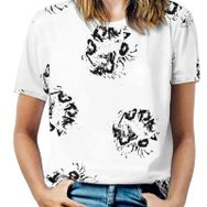 AILLOSA YH-181 Tamamı Baskılı Kısa Kollu Yuvarlak Yaka Kadın T-shirt