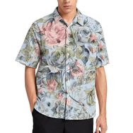AILLOSA YH-19 Aloha Hawaii 3D Desen Kısa Kollu Erkek Gömlek