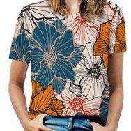 AILLOSA YH-191 Tamamı Baskılı Kısa Kollu Yuvarlak Yaka Kadın T-shirt