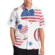 AILLOSA YH-195 Aloha Hawaii 3D Desen Kısa Kollu Erkek Gömlek