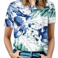 AILLOSA YH-198 Tamamı Baskılı Kısa Kollu Yuvarlak Yaka Kadın T-shirt