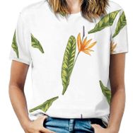 AILLOSA YH-199 Tamamı Baskılı Kısa Kollu Yuvarlak Yaka Kadın T-shirt