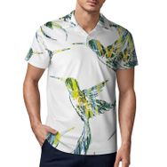 AILLOSA YH-200 3D Baskılı Desen Kısa Kollu Polo Yaka Erkek T-shirt