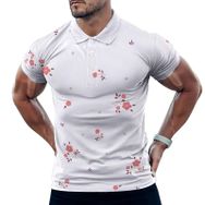 AILLOSA YH-201 Baskılı Desen Kısa Kollu Erkek Gömlek