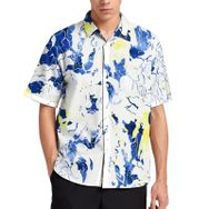 AILLOSA YH-202 Aloha Hawaii 3D Desen Kısa Kollu Erkek Gömlek
