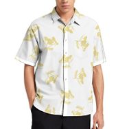 AILLOSA YH-204 Aloha Hawaii 3D Desen Kısa Kollu Erkek Gömlek