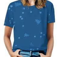 AILLOSA YH-208 Tamamı Baskılı Kısa Kollu Yuvarlak Yaka Kadın T-shirt