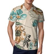 AILLOSA YH-21 3D Baskılı Desen Kısa Kollu Polo Yaka Erkek T-shirt