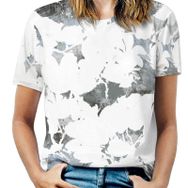 AILLOSA YH-215 Tamamı Baskılı Kısa Kollu Yuvarlak Yaka Kadın T-shirt