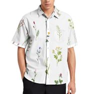 AILLOSA YH-216 Aloha Hawaii 3D Desen Kısa Kollu Erkek Gömlek
