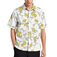 AILLOSA YH-217 Aloha Hawaii 3D Desen Kısa Kollu Erkek Gömlek